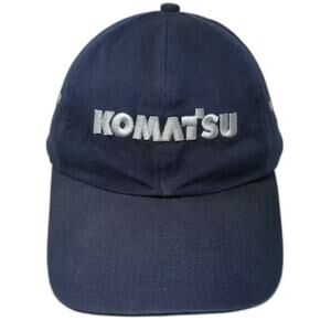 Komatsu Snapback Hat Blue Silver OS Embroidered Logo Adjustable Lightweight